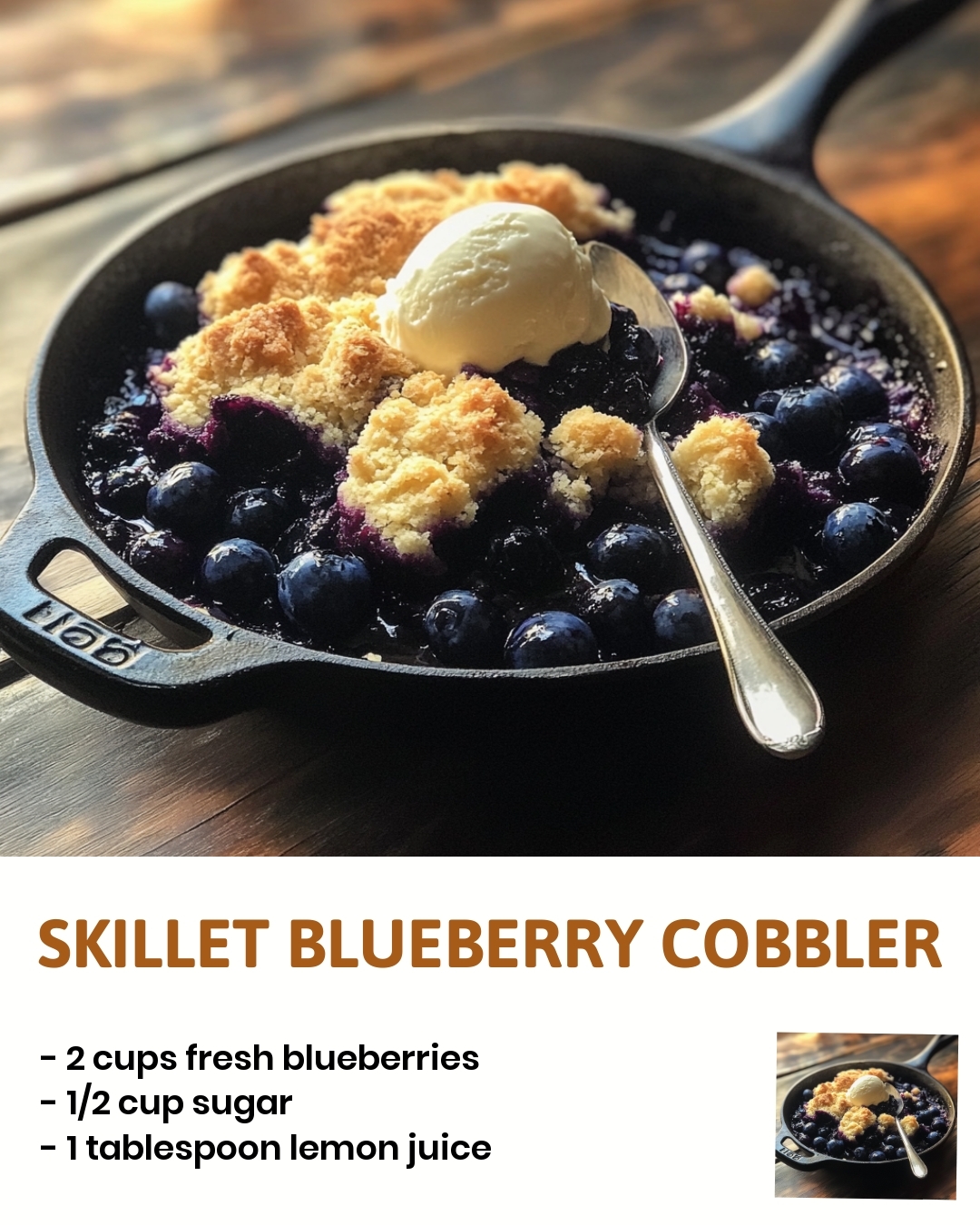 Skillet Blueberry Cobbler