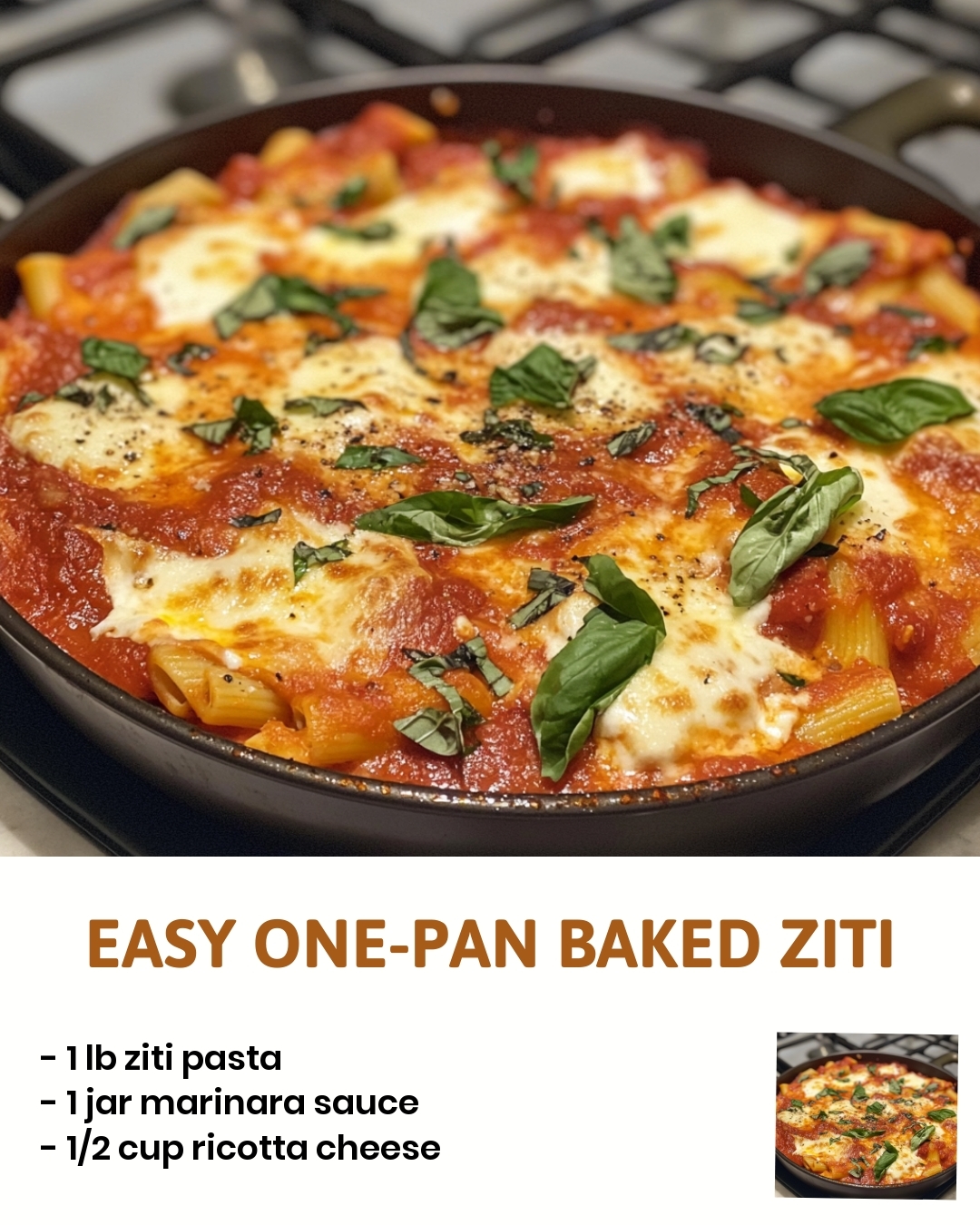 Easy One-Pan Baked Ziti