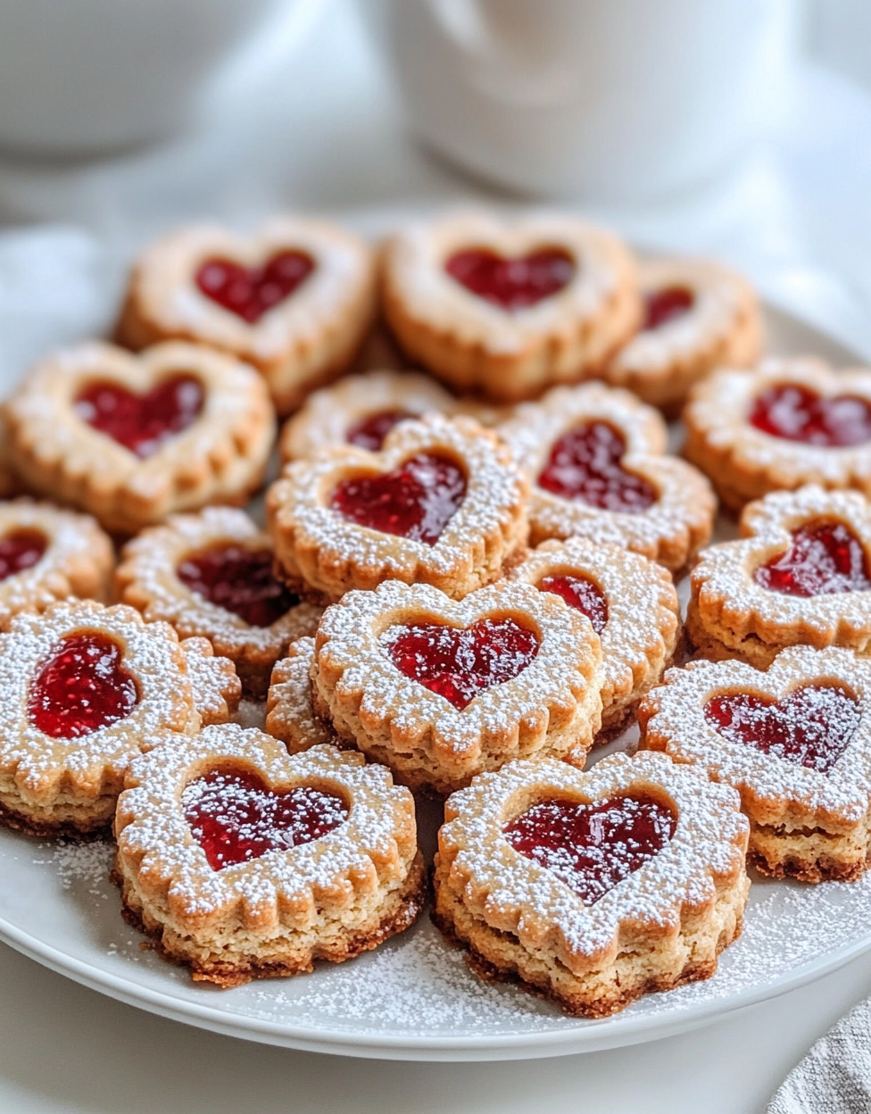 Almond Raspberry Linzer Cookies Valentine’s Day