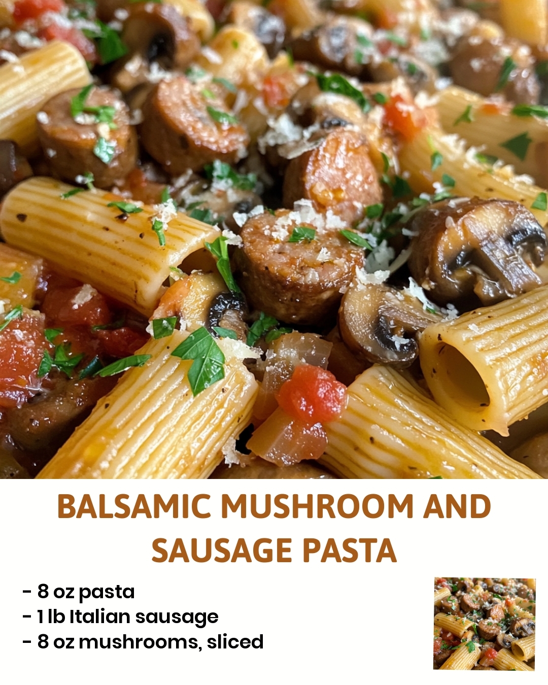Balsamic Mushroom and Sausage Pasta
