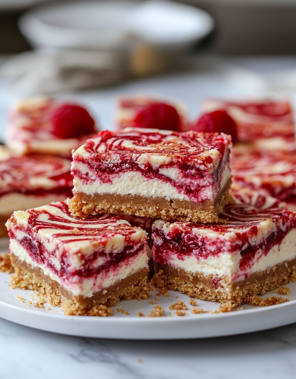 Raspberry Swirl Cheesecake Bars Valentine’s Day
