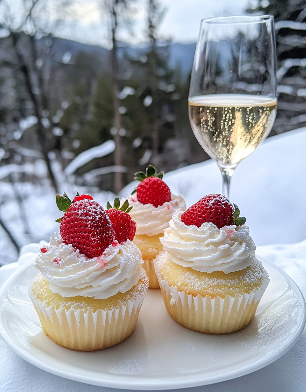 Strawberry Champagne Cupcakes Valentine’s Day