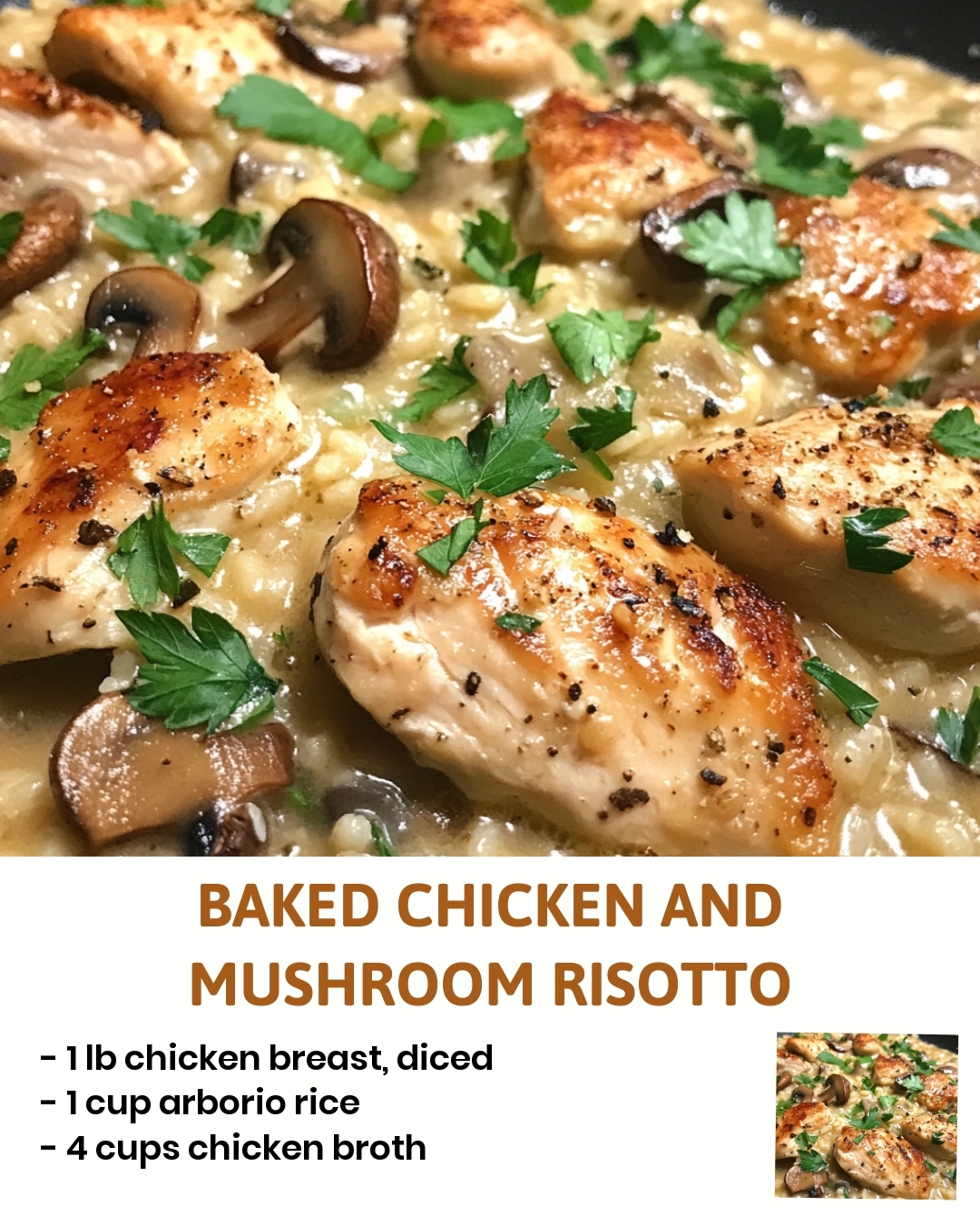 Baked Chicken and Mushroom Risotto