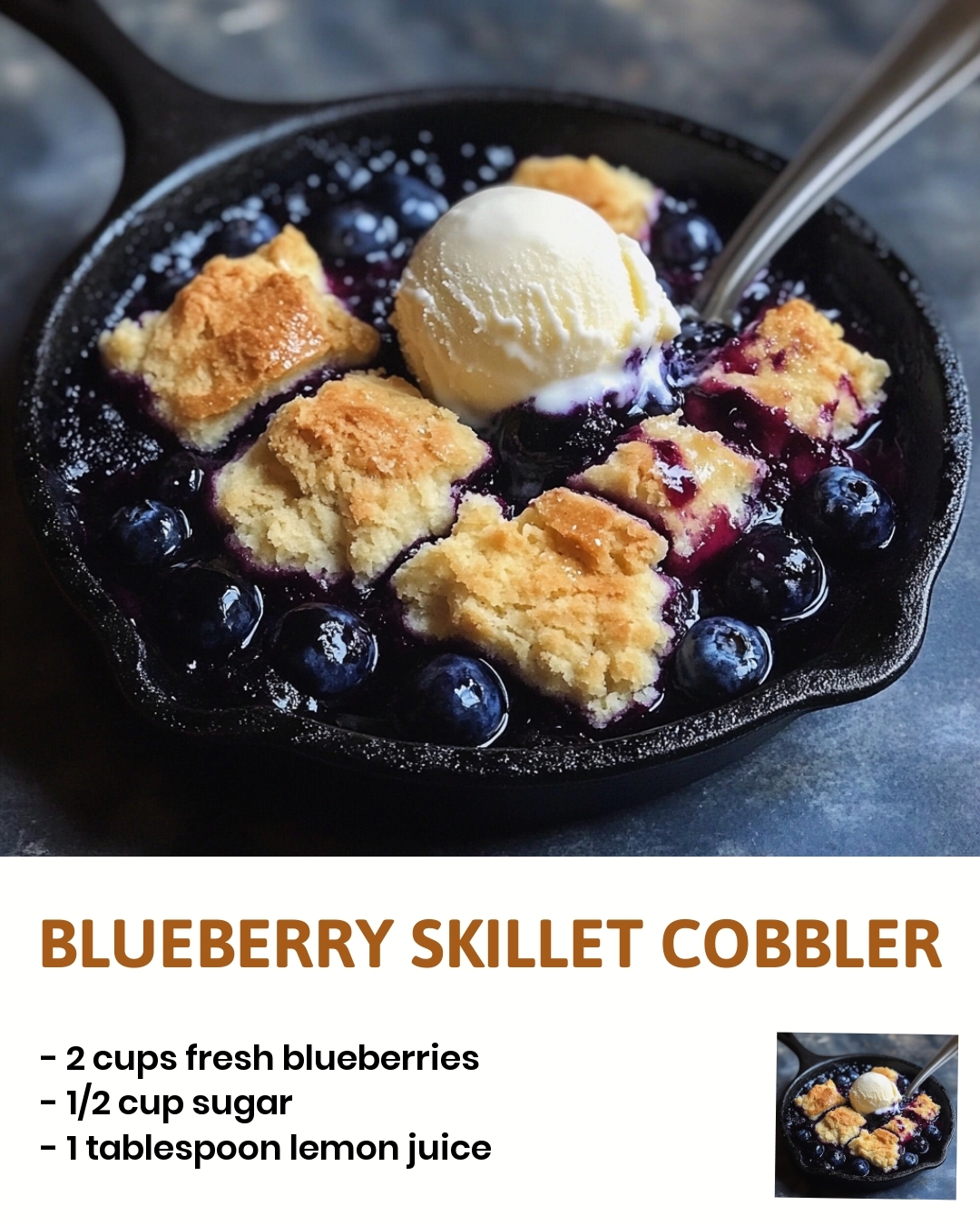 Blueberry Skillet Cobbler