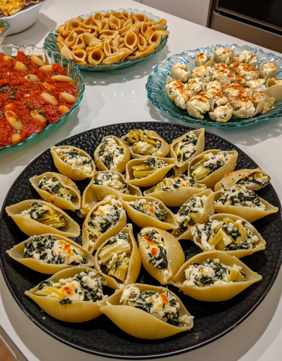 Spinach and Artichoke Stuffed Shells Dinner Party