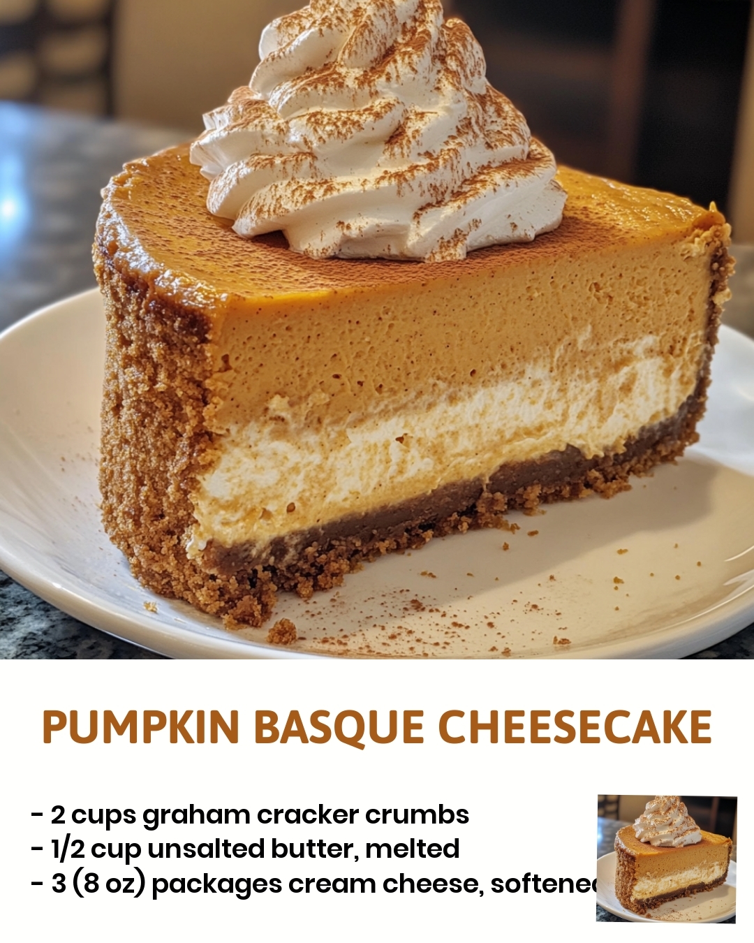 Pumpkin Basque Cheesecake
