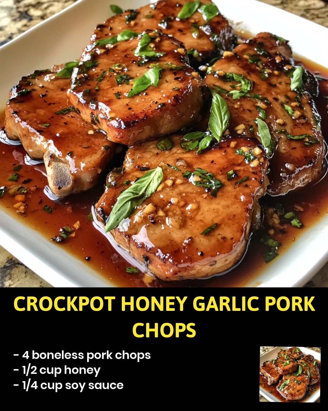 Crockpot Honey Garlic Pork Chops