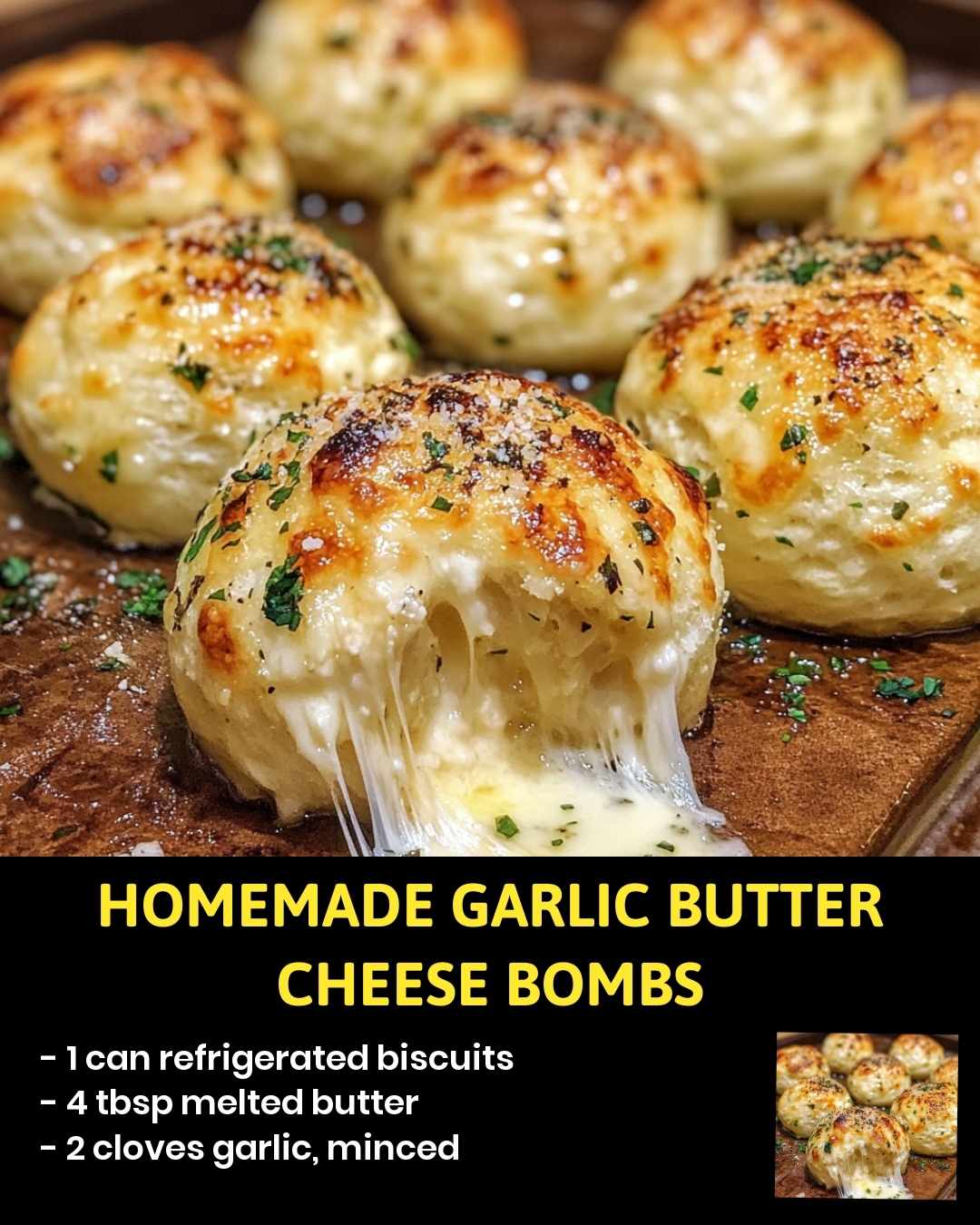 Homemade Garlic Butter Cheese Bombs