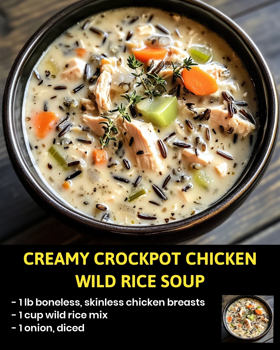 Creamy Crockpot Chicken Wild Rice Soup