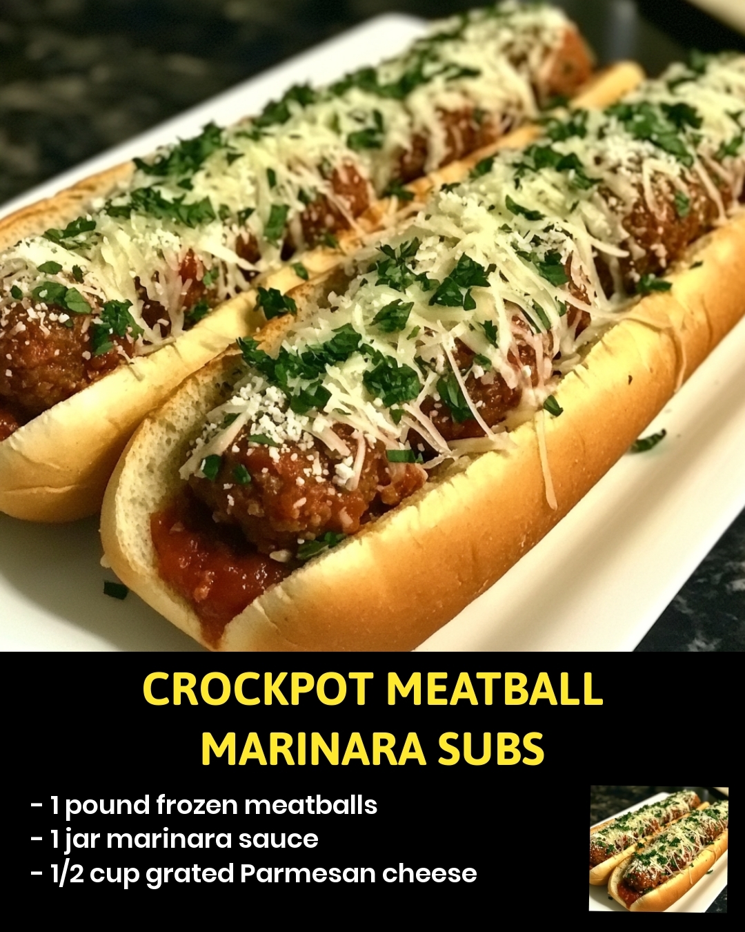 Crockpot Meatball Marinara Subs