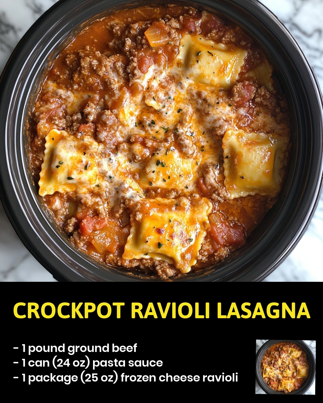 Crockpot Ravioli Lasagna