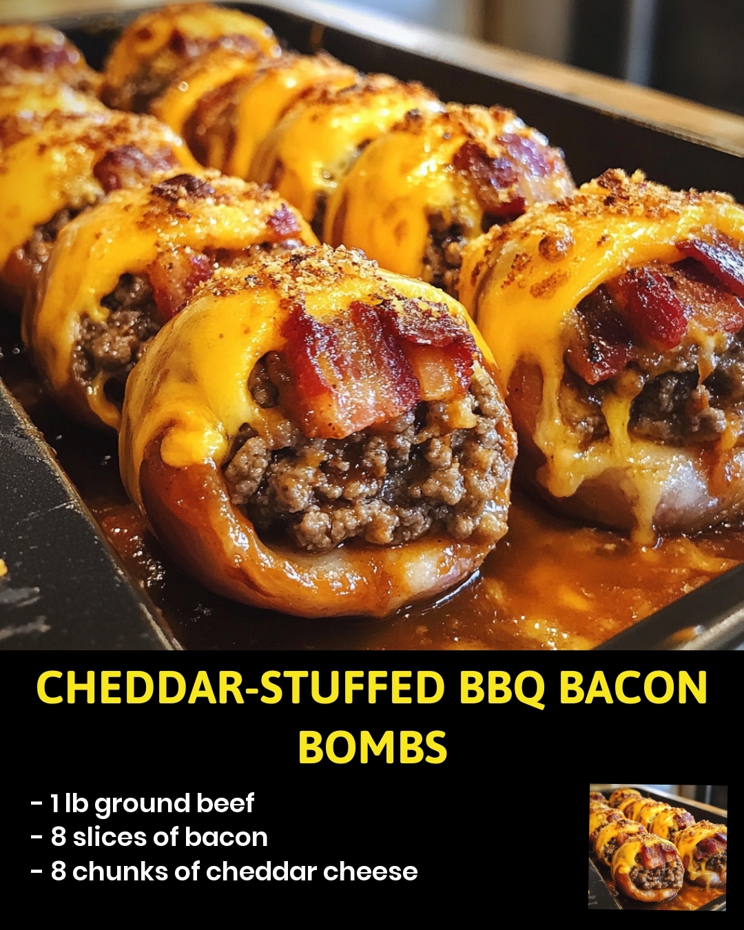 Cheddar-Stuffed BBQ Bacon Bombs