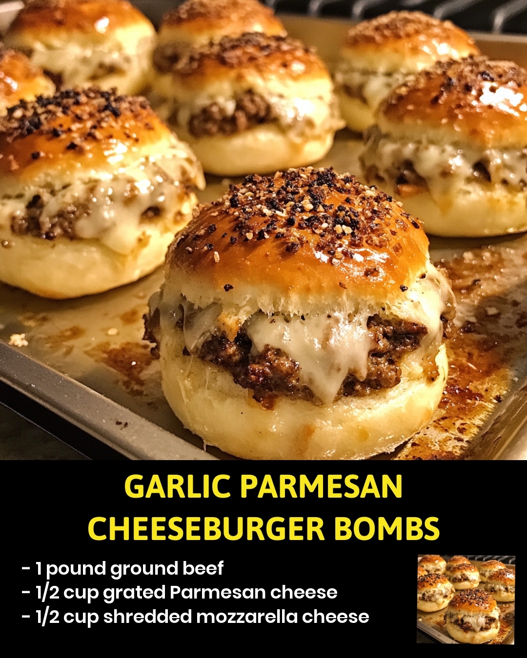 Garlic Parmesan Cheeseburger Bombs
