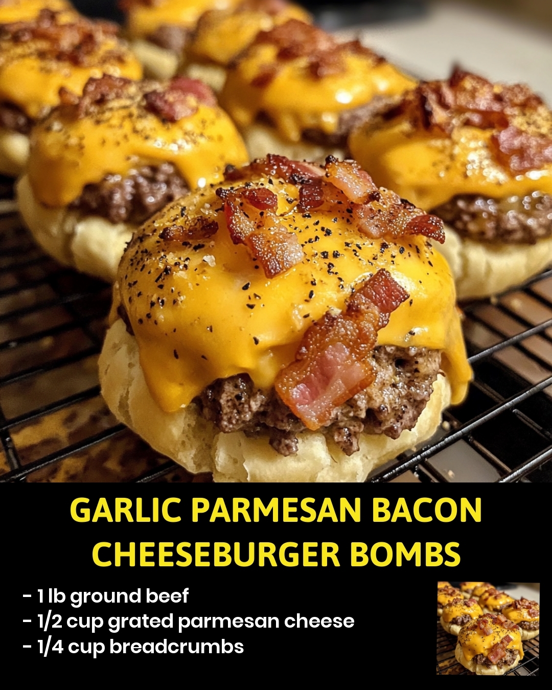 Garlic Parmesan Bacon Cheeseburger Bombs