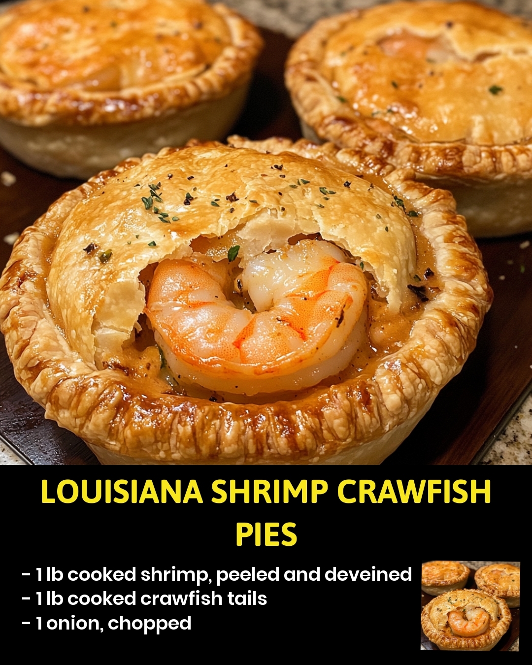 Louisiana Shrimp Crawfish Pies