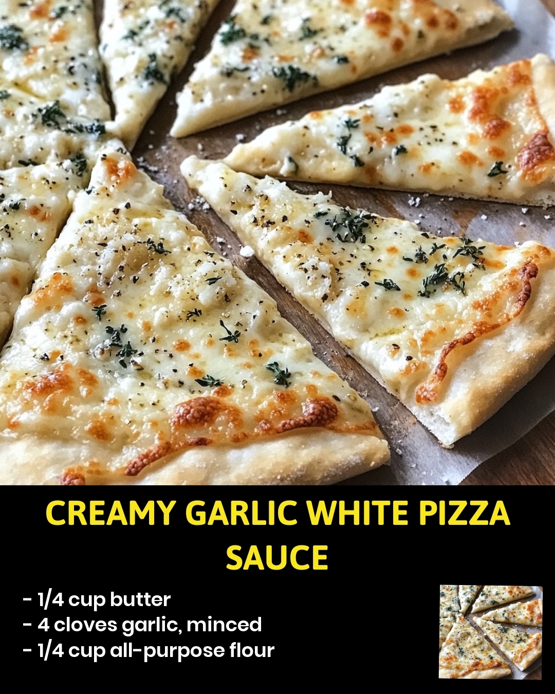 Creamy Garlic White Pizza Sauce