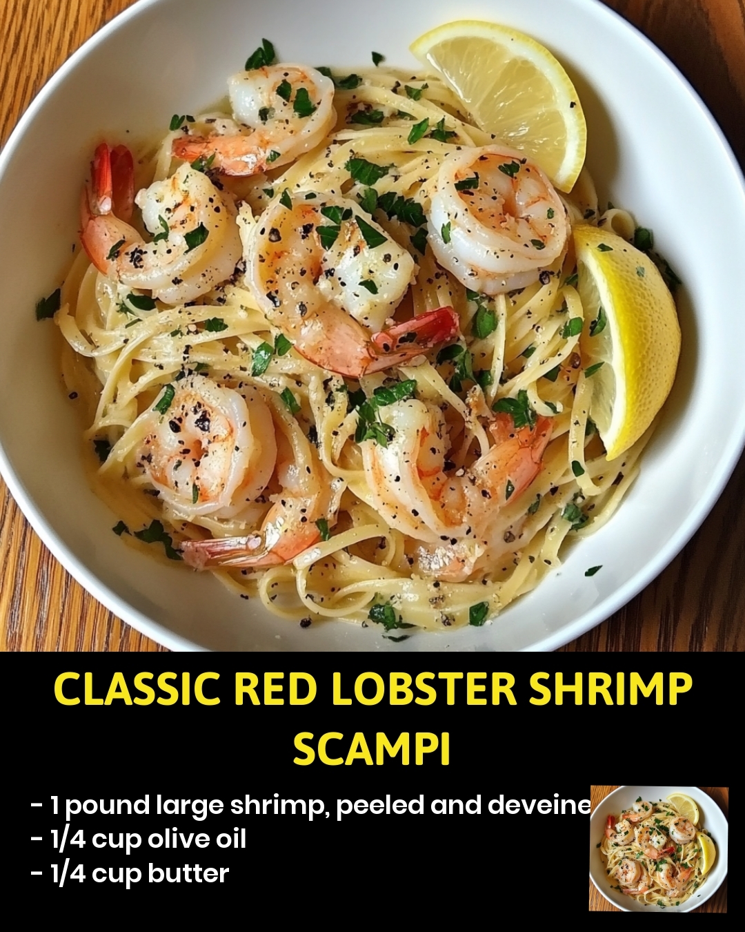 Classic Red Lobster Shrimp Scampi