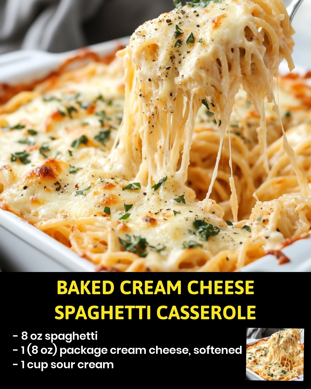 Baked Cream Cheese Spaghetti Casserole