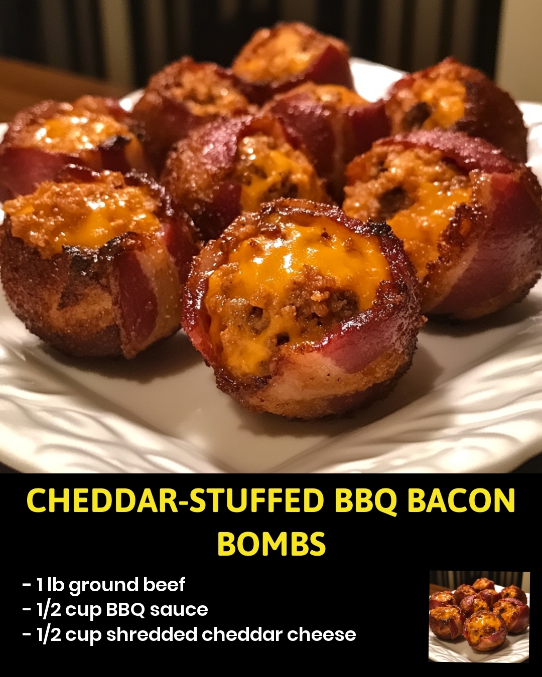 Cheddar-Stuffed BBQ Bacon Bombs
