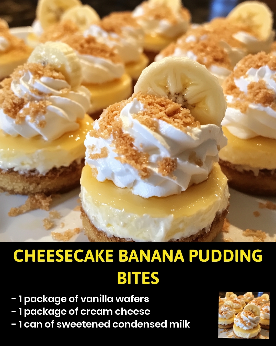 Cheesecake Banana Pudding Bites