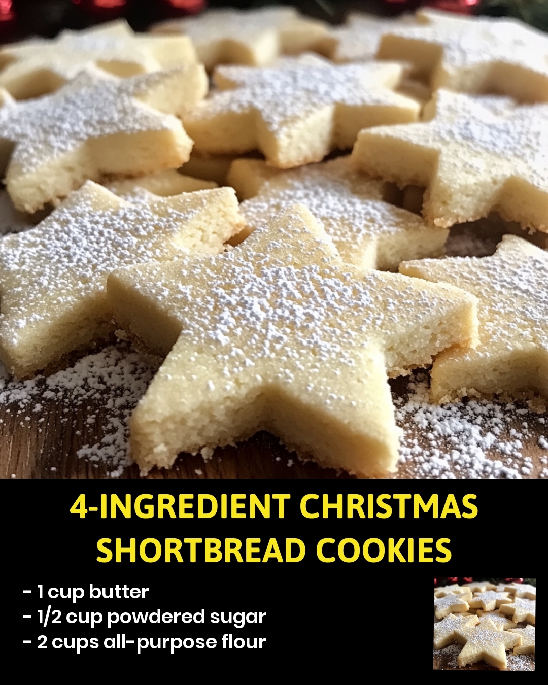 4-Ingredient Christmas Shortbread Cookies