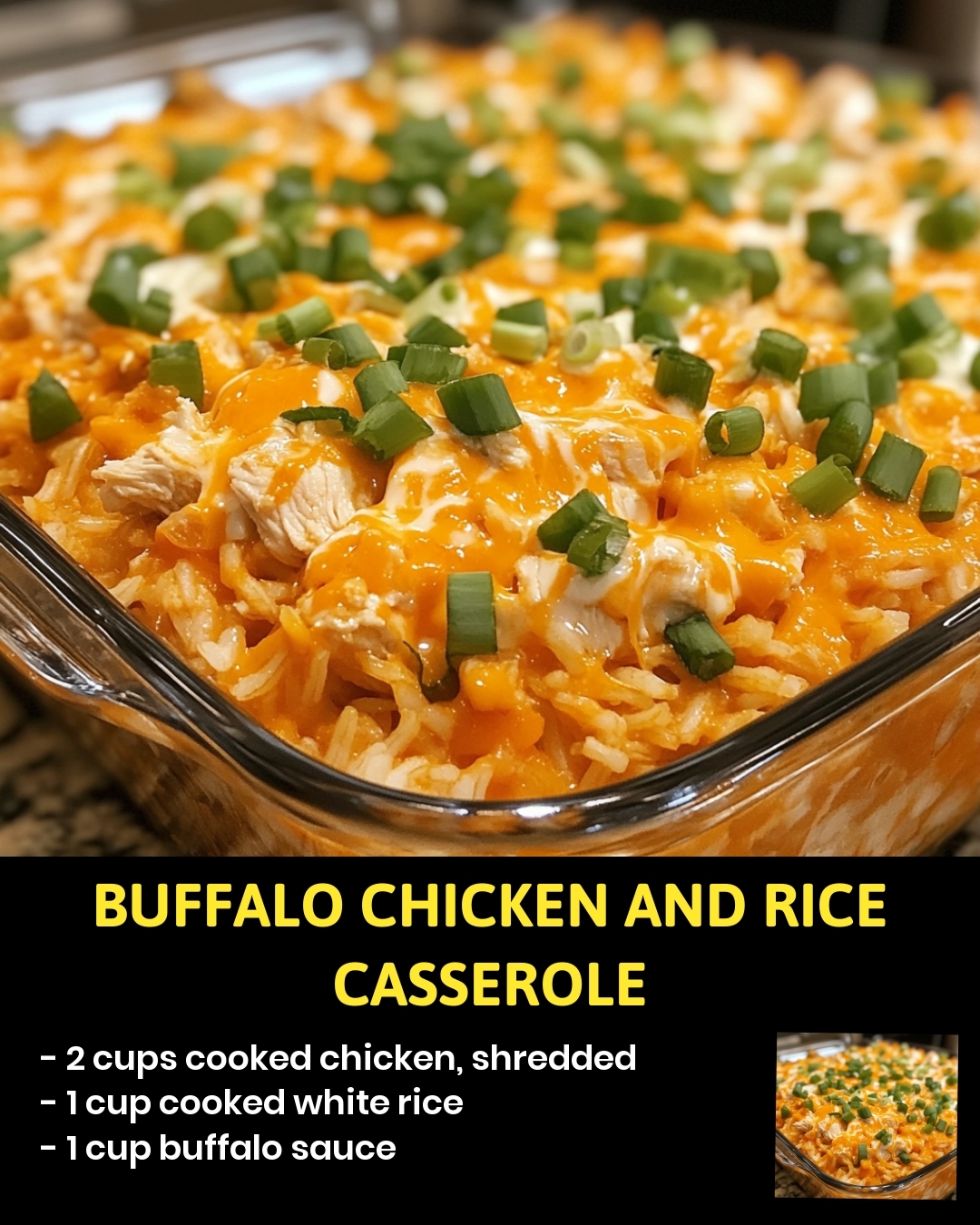 Buffalo Chicken and Rice Casserole