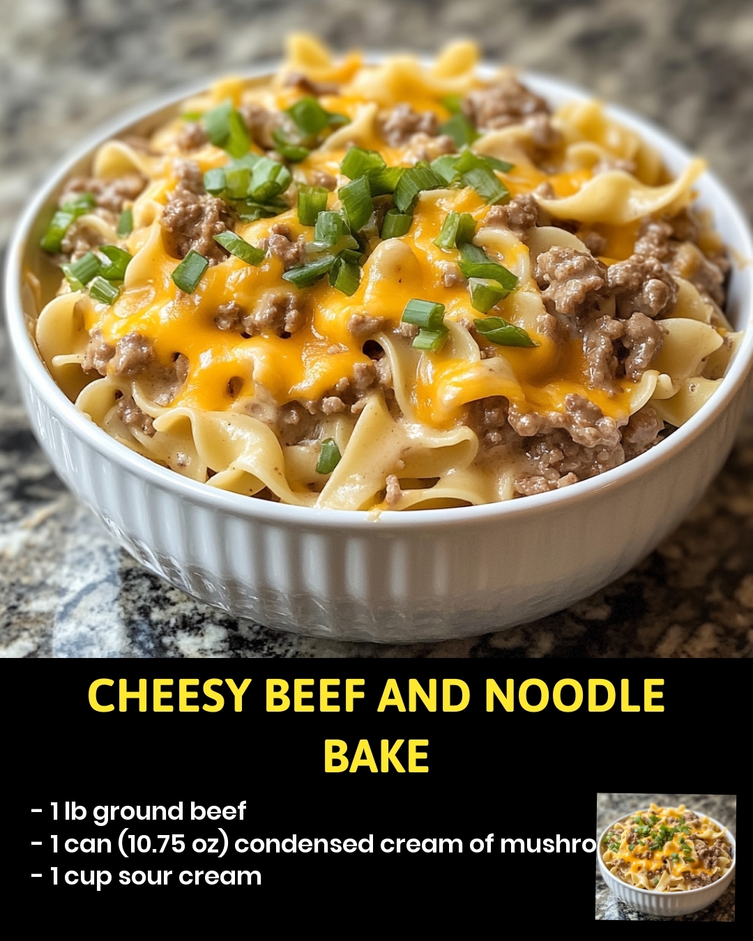 Cheesy Beef and Noodle Bake