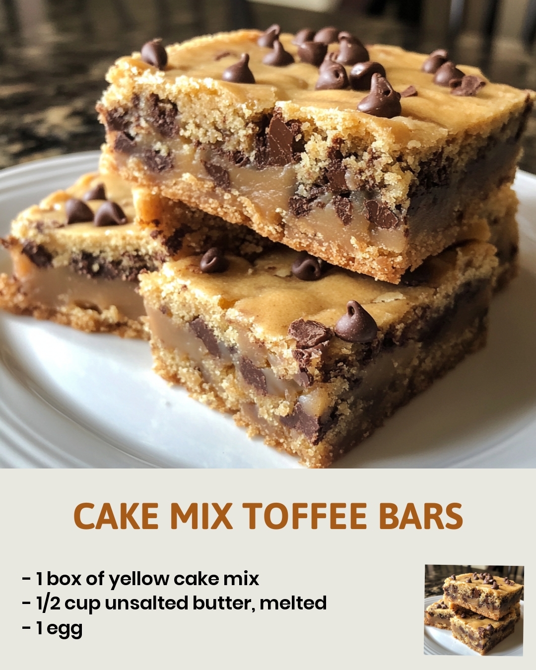 Cake Mix Toffee Bars