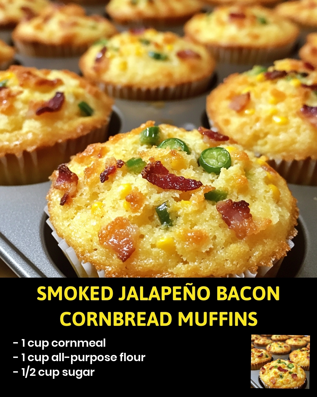 Smoked Jalapeño Bacon Cornbread Muffins