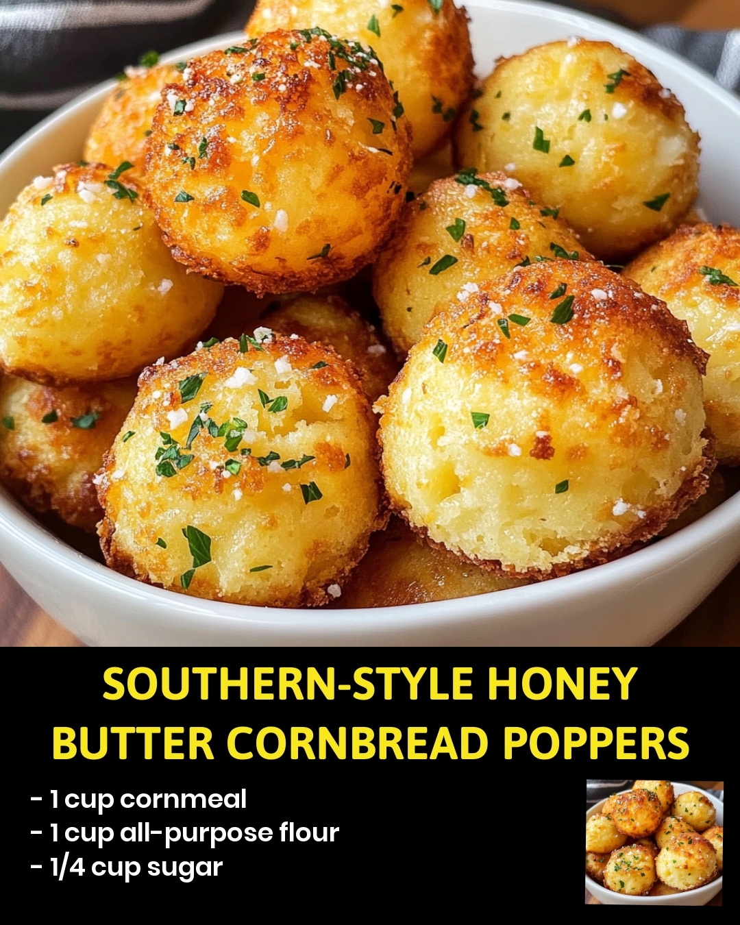 Southern-Style Honey Butter Cornbread Poppers