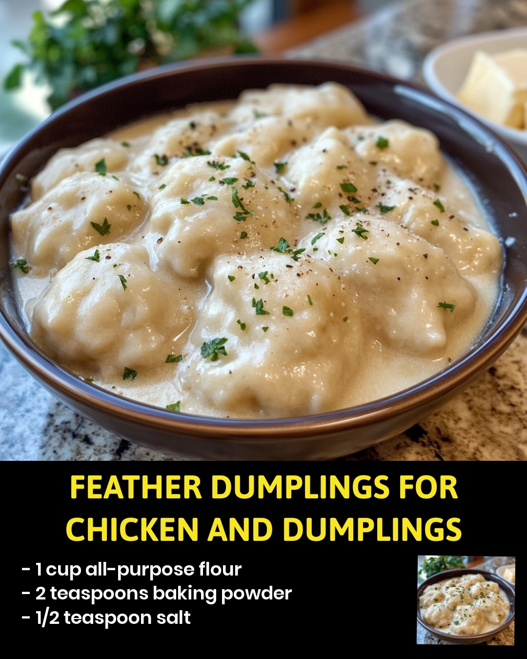 Feather Dumplings for Chicken and Dumplings