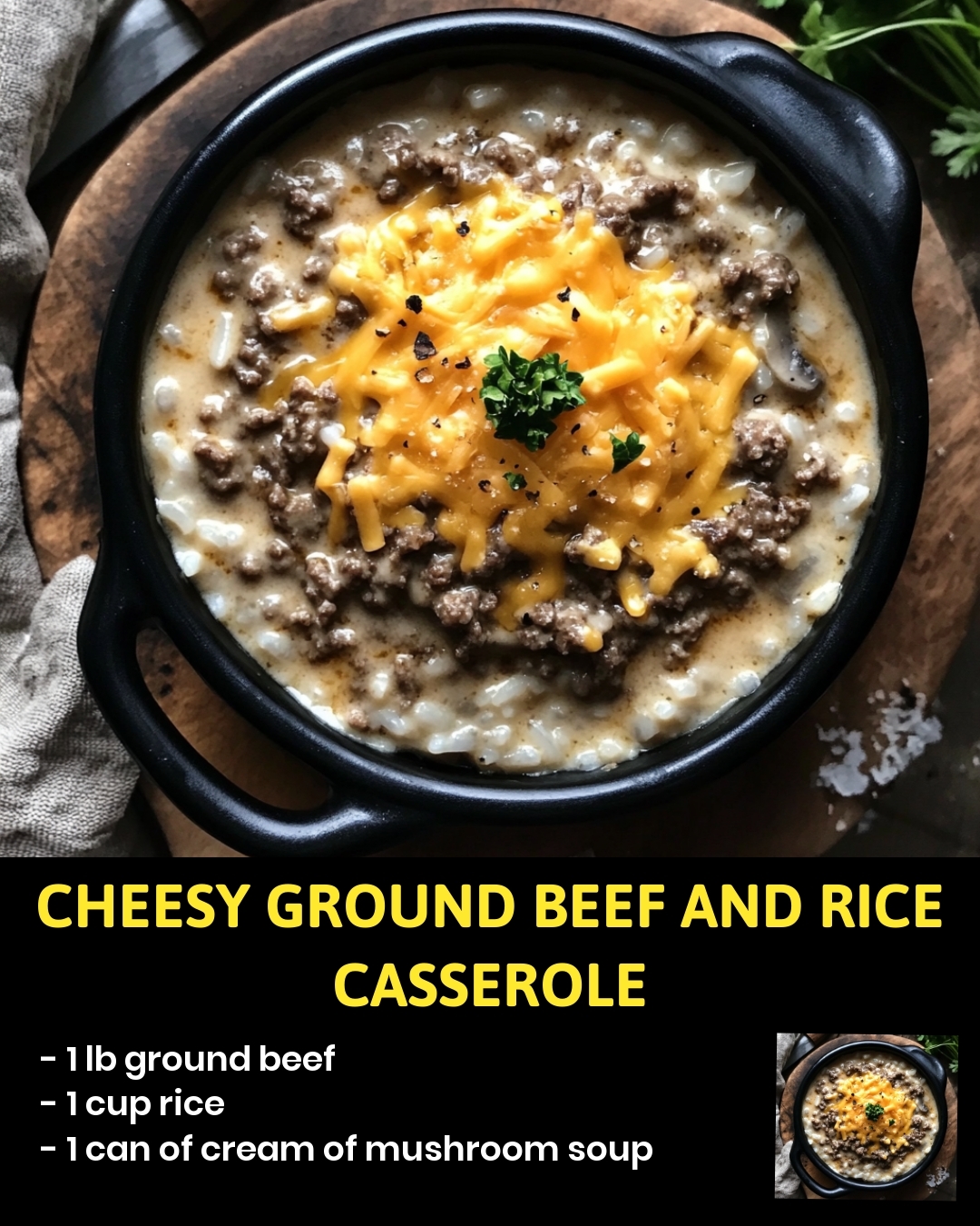Cheesy Ground Beef and Rice Casserole