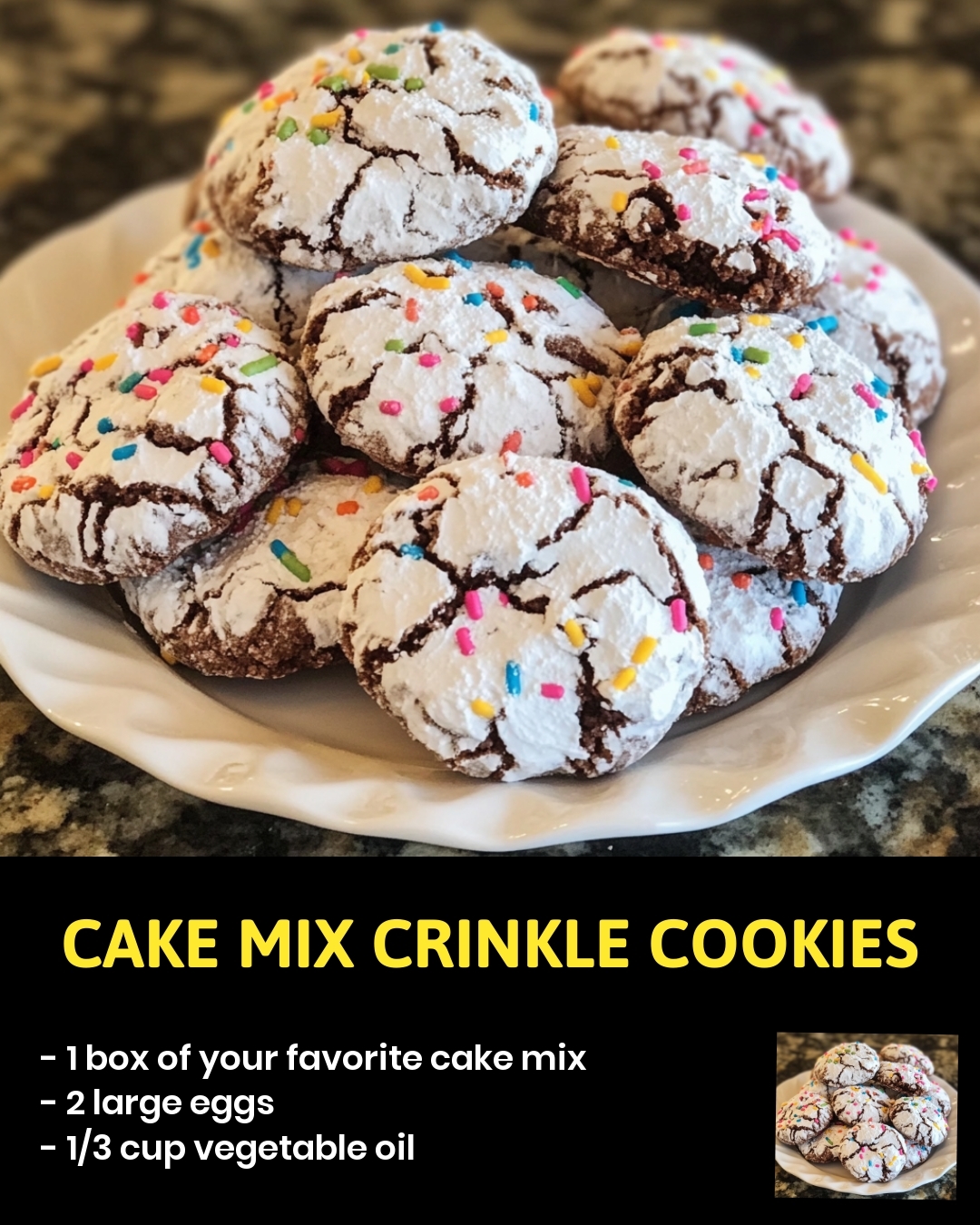 Cake Mix Crinkle Cookies