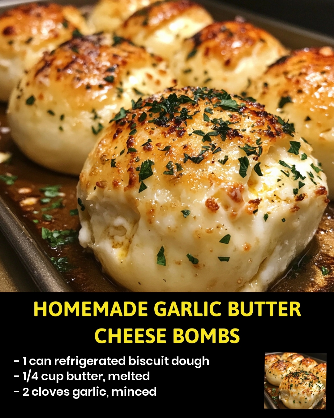 Homemade Garlic Butter Cheese Bombs