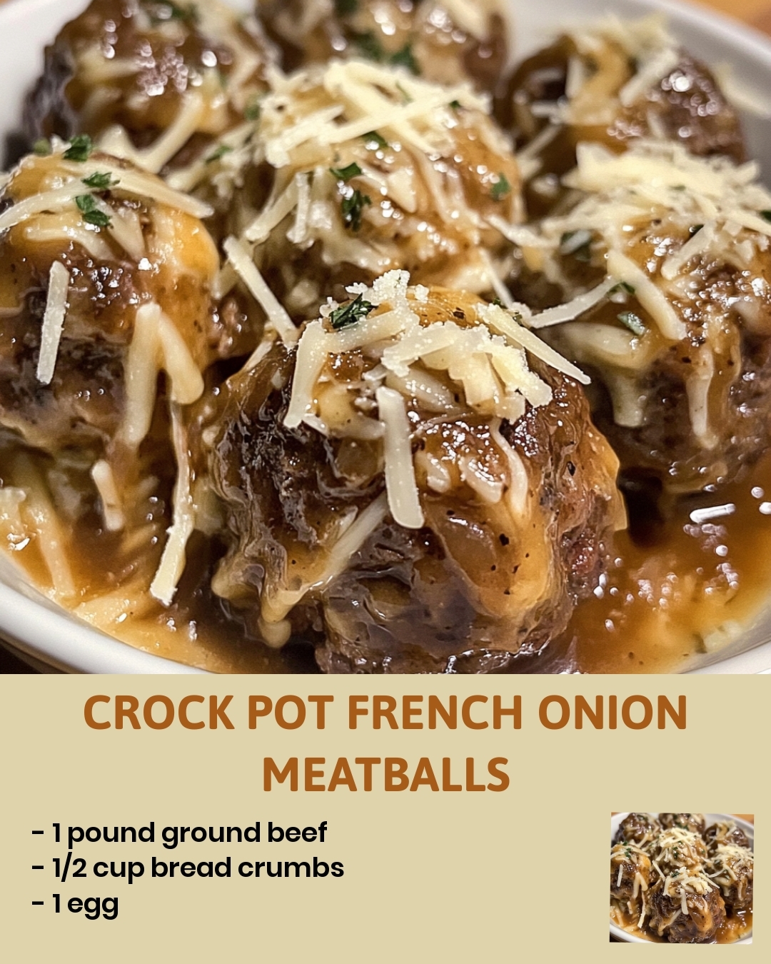 Crock Pot French Onion Meatballs