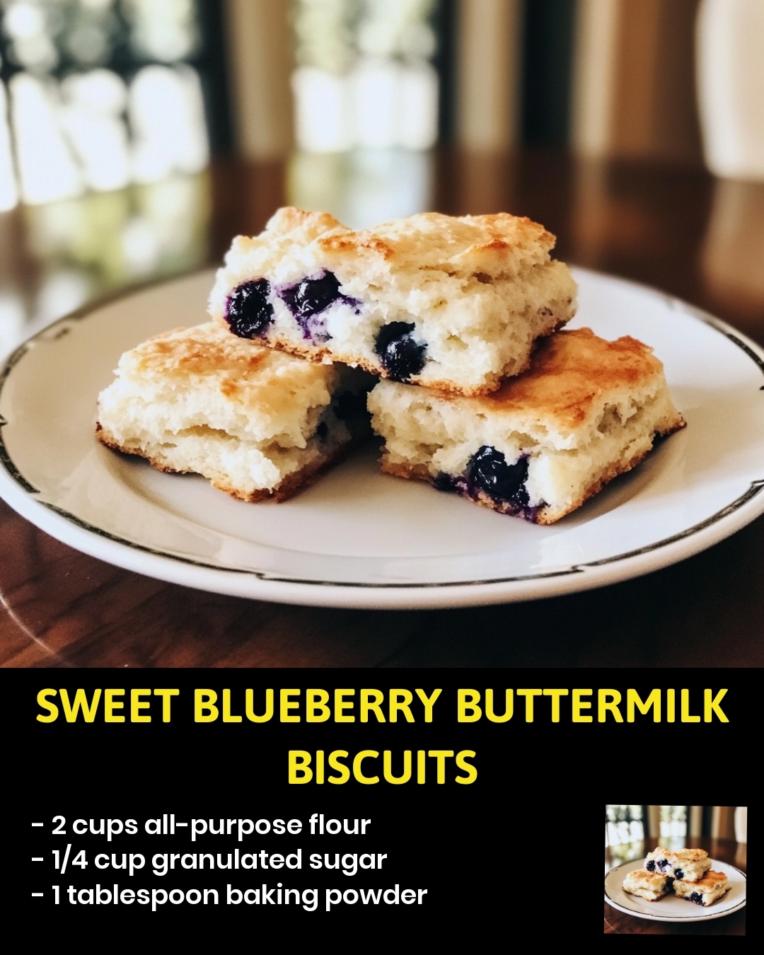 Sweet Blueberry Buttermilk Biscuits