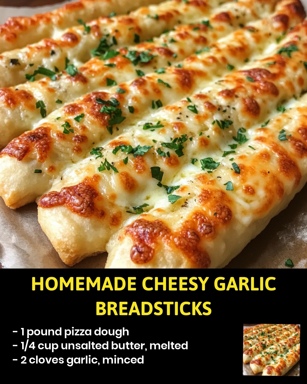 Homemade Cheesy Garlic Breadsticks