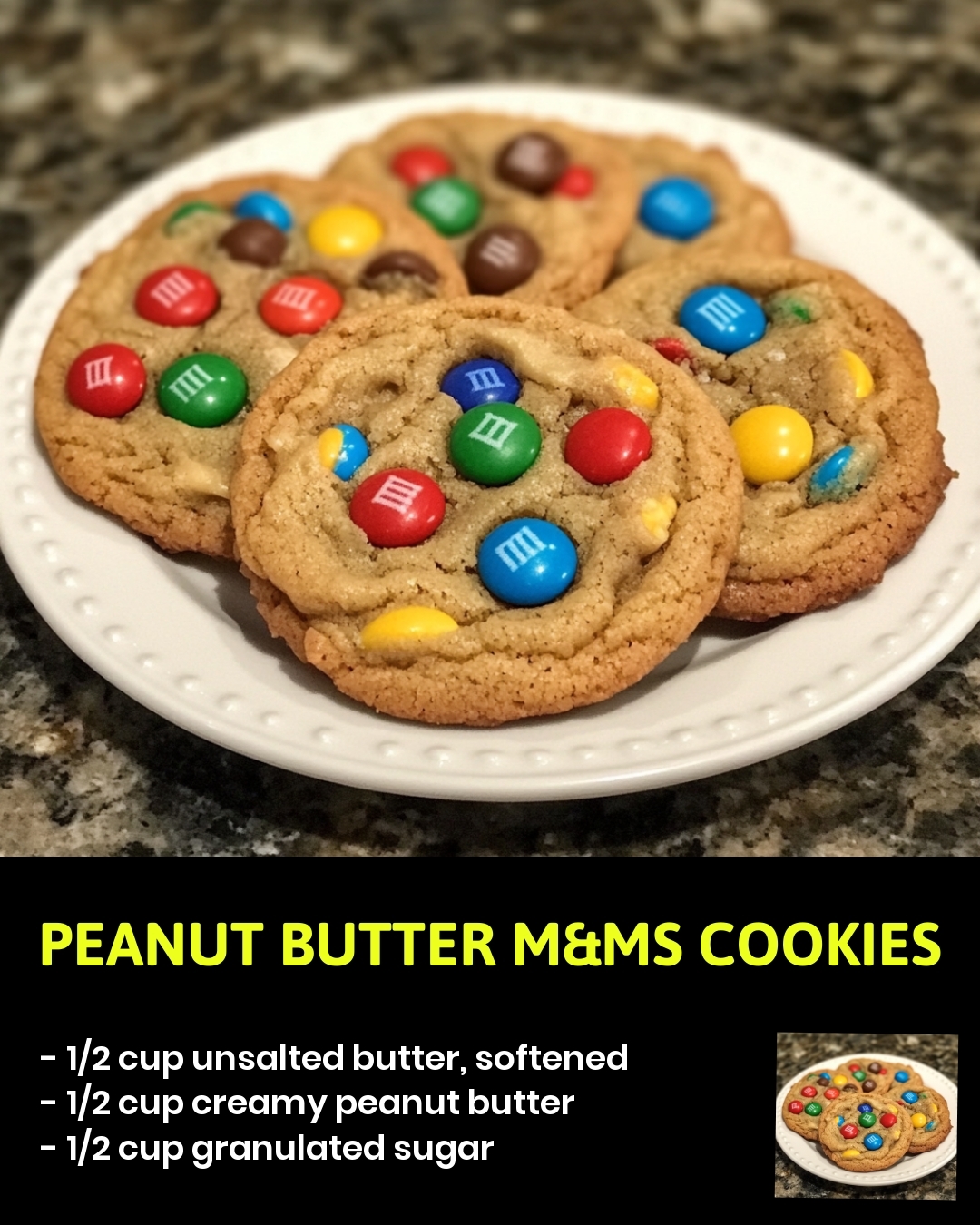 Peanut Butter M&Ms Cookies