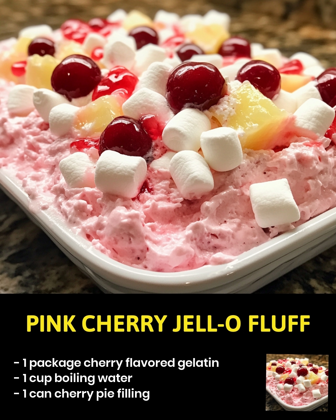 Pink Cherry Jell-O Fluff