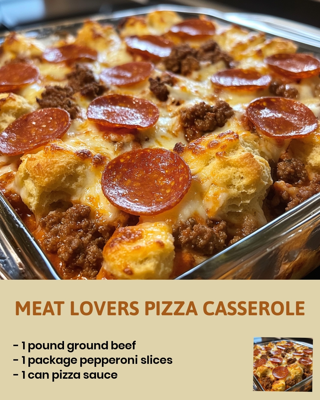 Meat Lovers Pizza Casserole