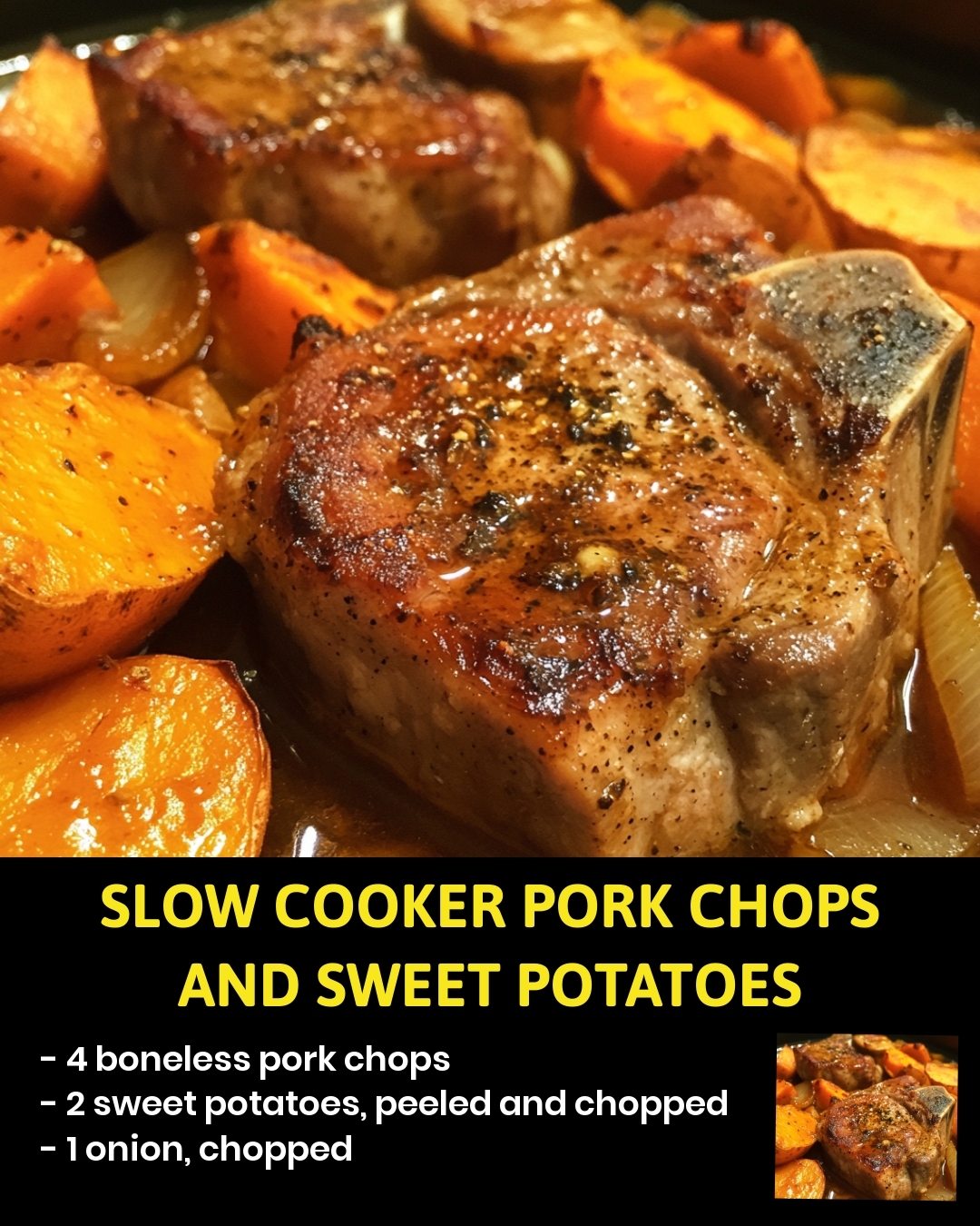 Slow Cooker Pork Chops and Sweet Potatoes