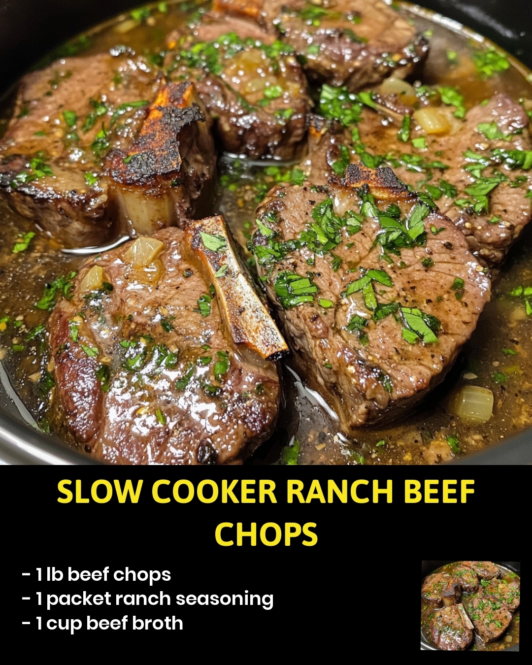 Slow Cooker Ranch Beef Chops