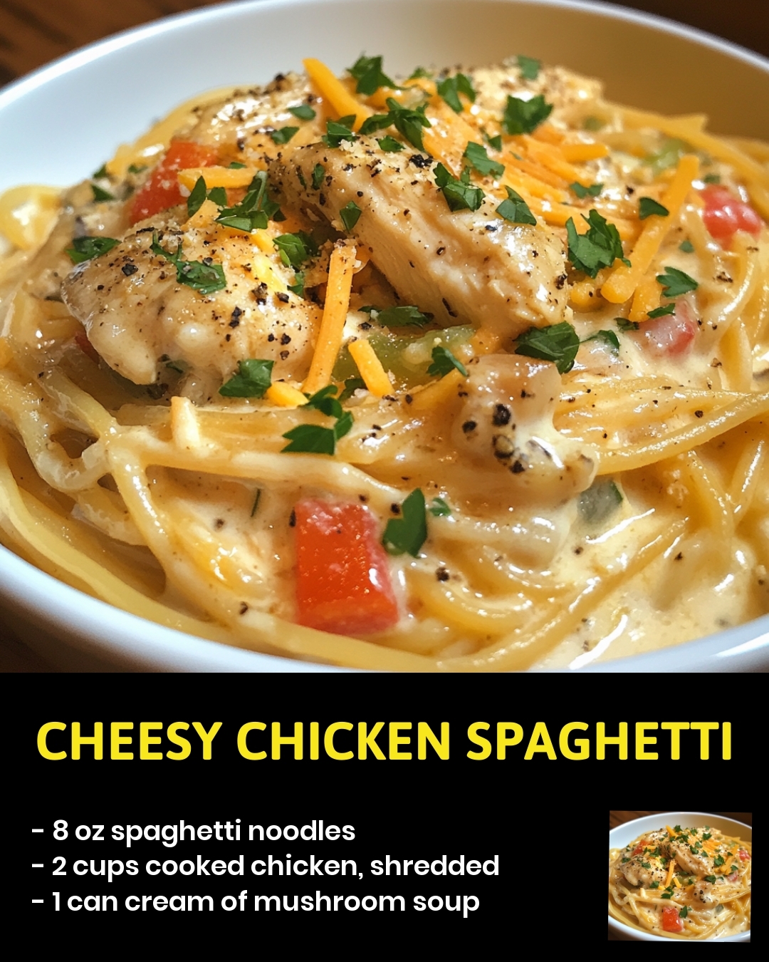 Cheesy Chicken Spaghetti