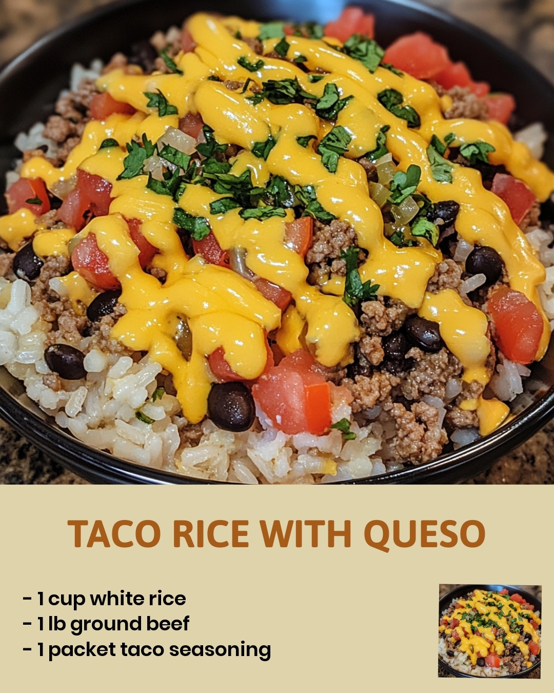 Taco Rice with Queso