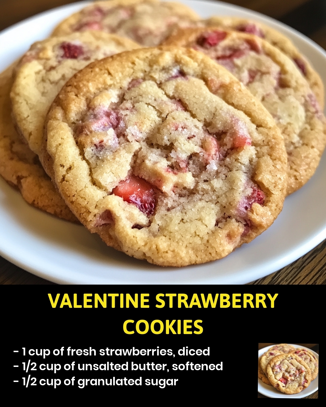 Valentine Strawberry Cookies