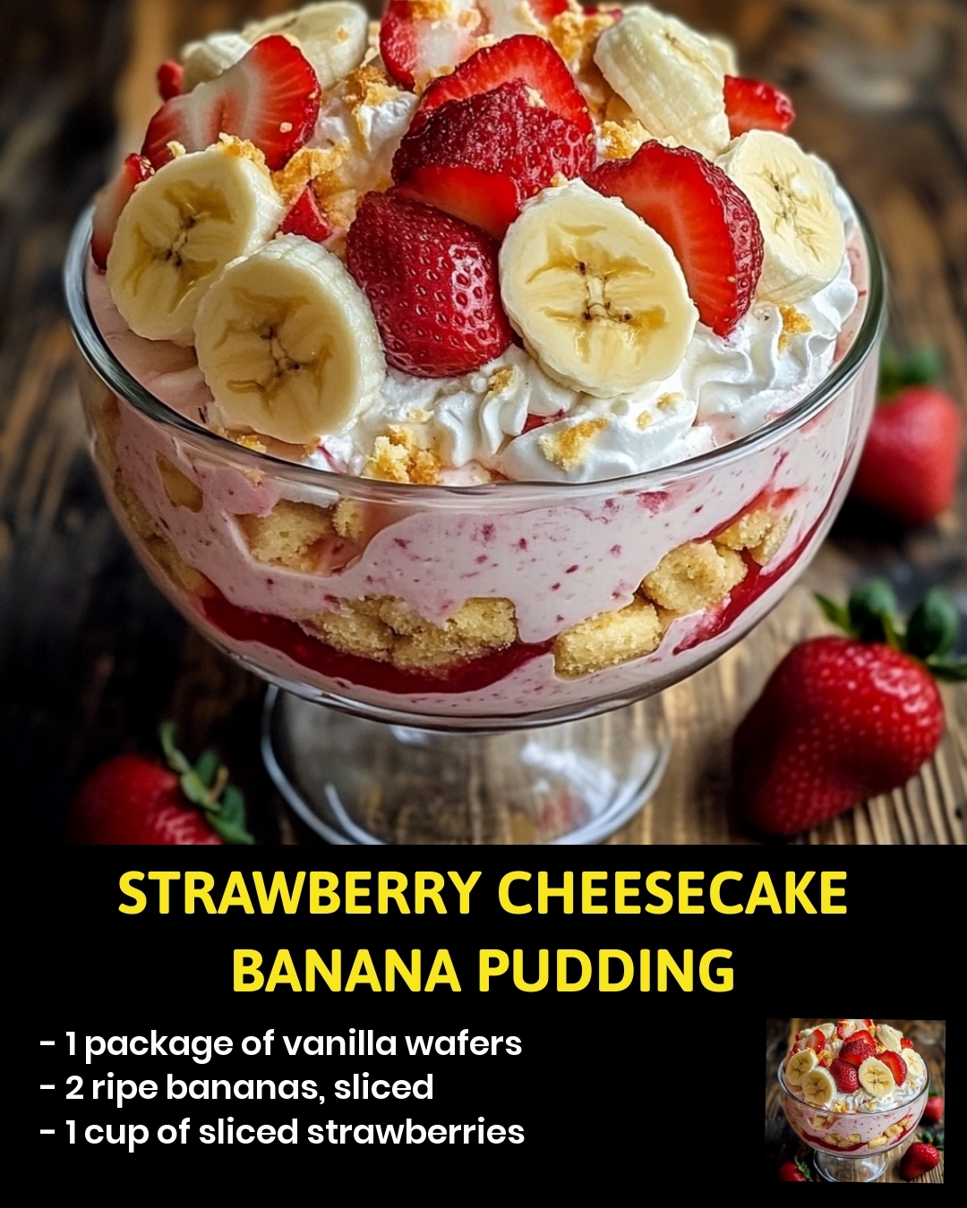 Strawberry Cheesecake Banana Pudding