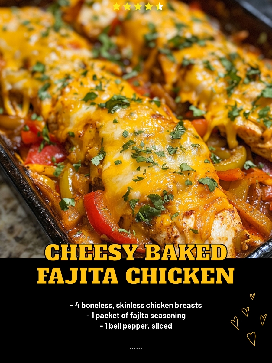Cheesy Baked Fajita Chicken