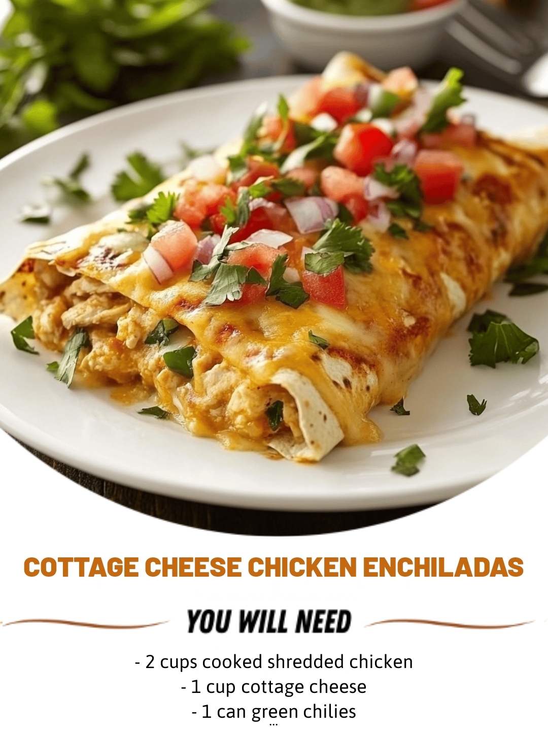 Cottage Cheese Chicken Enchiladas