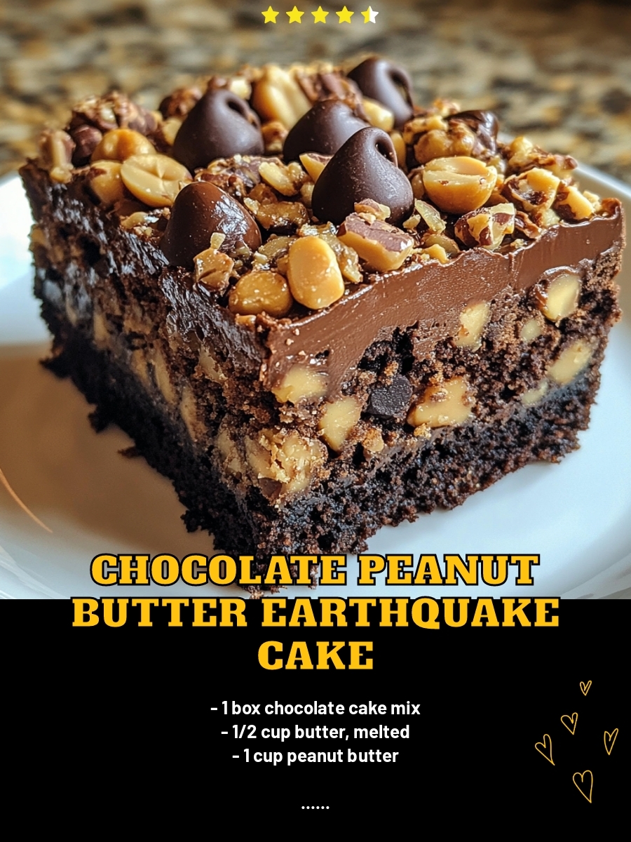 Chocolate Peanut Butter Earthquake Cake
