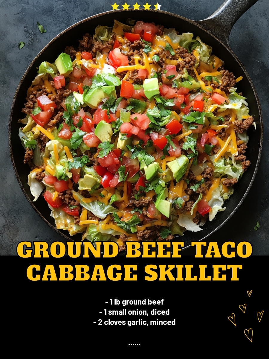 Ground Beef Taco Cabbage Skillet